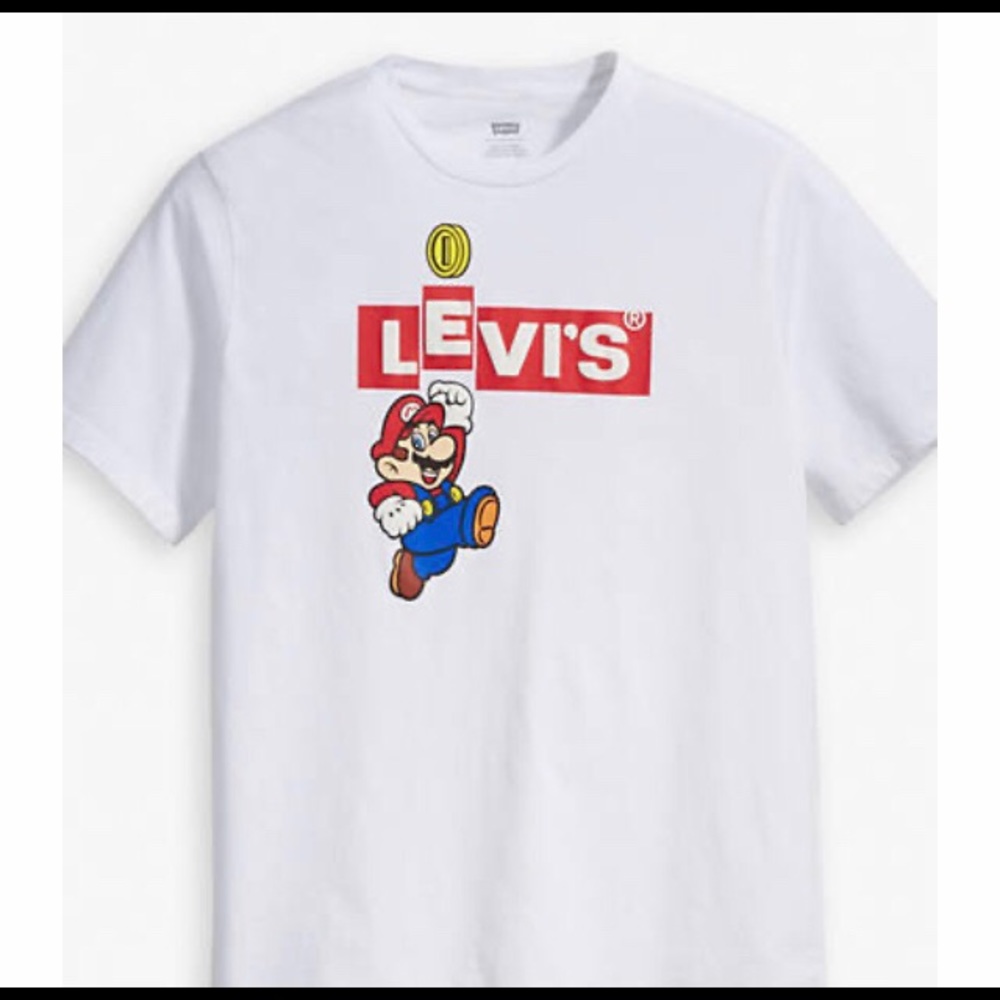 NWT Levis X Super Mario collab white tee size M